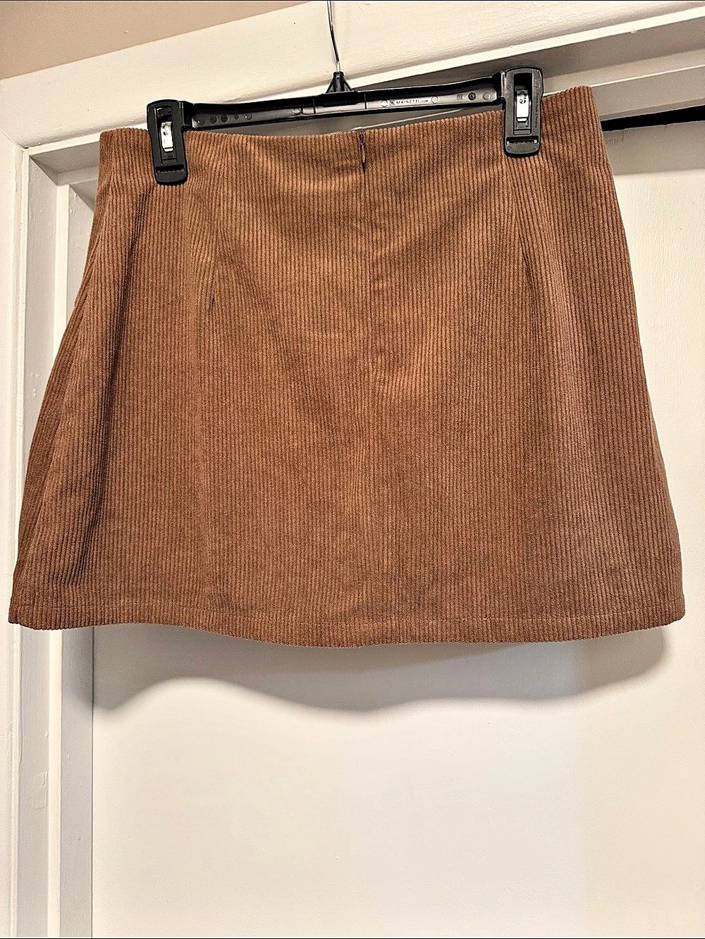 Halara High Waisted 2-in-1 A-Line Mini Corduroy Casual Skirt Skort Brown Large